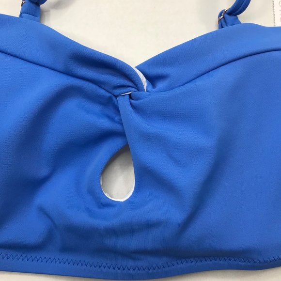 Shade And Shore Women's Size Medium 8-10 Twist Front Keyhole Bralette Bikini New - Picture 3 of 16